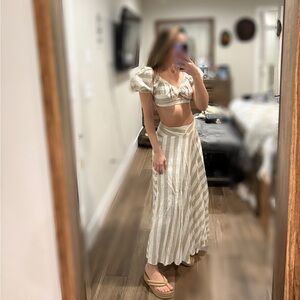 Striped Boho Crop Top and Maxi Skirt Set – Effortlessly Chic
